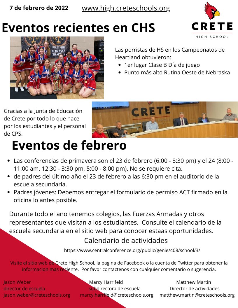 CHS Newsletter for February 2022.