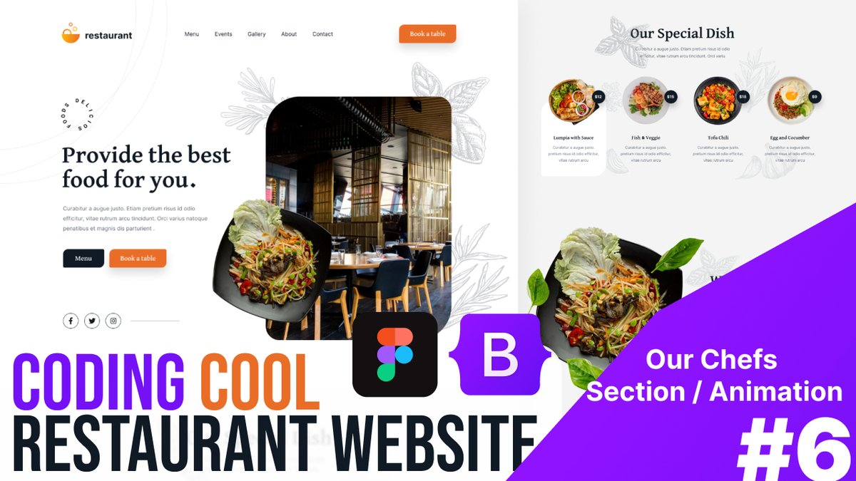 Untree_co's tweet image. 👋  New released video tutorial

#Figma to #Bootstrap 5 Tutorial Series

Restaurant Figma to HTML with #Bootstrap5 Part 6 - Our Chefs Section + Animation

👉 bit.ly/3uE7gaZ

#100DaysOfCode #webdev #design #ui #ux #javascript #figma #bs5 #bootstrap #jquery #css3 #css