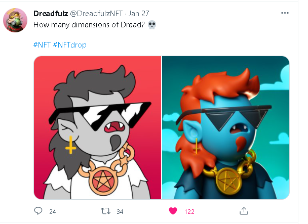 papichold's tweet photo. @DreadfulzNFT Real baddie right here! https://t.co/x54Cd6nAlh