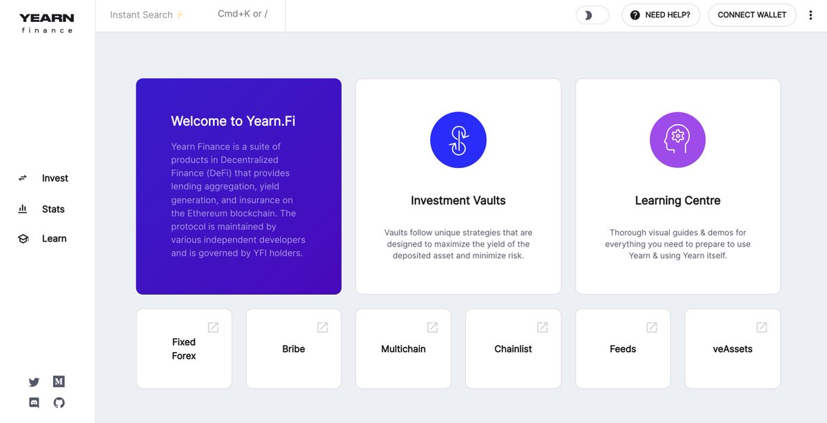 Not interested? Head over to YFI & join the yield farms, with many different options to choose from.The YFI community works hard at developing strategies for their vaults, acting like a high interest savings account.Users can deposit & immediately start earning yield! (5/107)