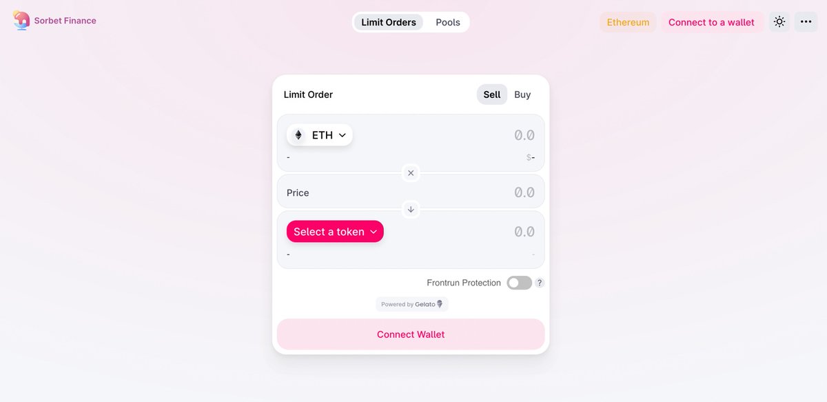 Want to set up limit orders?Good news! Using Gelato Network and its bot network, we can automate these transactions to occur for us!We can sell our tokens before they hit a certain price, or buy when it does. It has a UI like Uniswap for making these orders. (30/107)