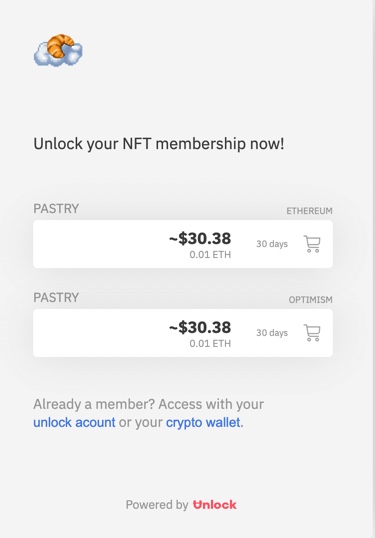 Did you know NFTs can be used for much than art?Using Unlock, creators can add “locks” to their creations by adding a JS snippet on a websiteThis snippet acts as a paywall to the content, which can only be viewed after purchasing a key (NFT) associated with the lock. (71/107)