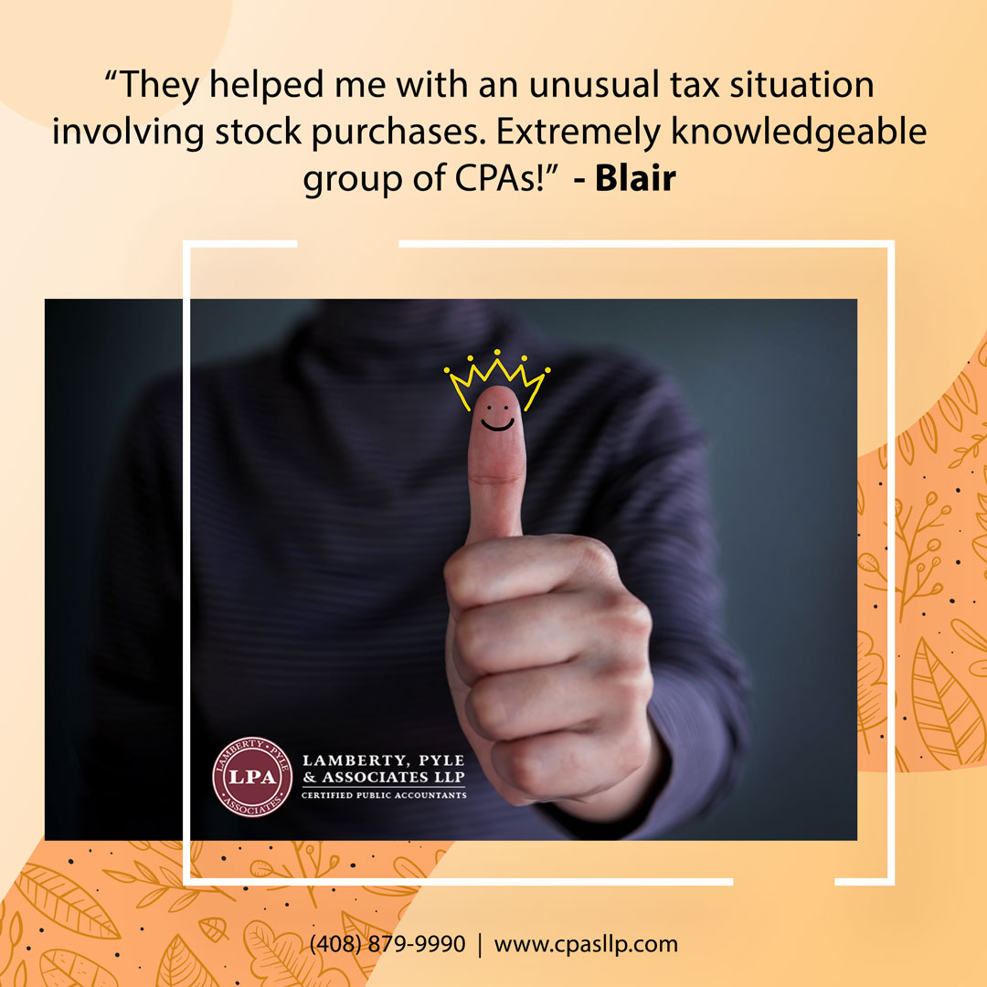 cpasllpca's tweet photo. “They helped me with an unusual tax situation involving stock purchases. Extremely knowledgeable group of CPAs!” - Blair
#testimonial #review #reviewrating #rating #custromerreview #taxaccounts #accountants #charteredaccountants #financialeducation #investing https://t.co/tlxJSZBTav