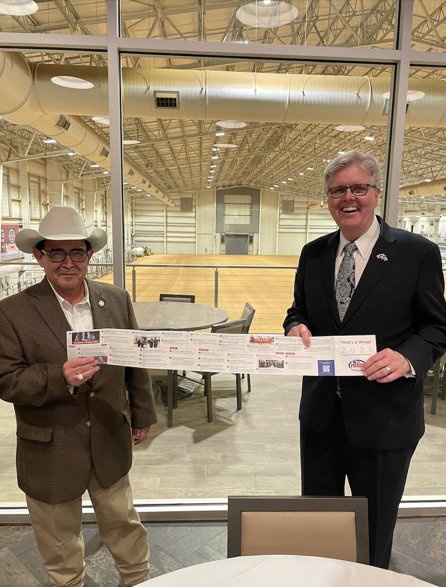 DanPatrick's tweet photo. I joined my friend and #SD24 candidate, @PeteFlores_TX, last Tuesday for a campaign event in Belton. It’s clear that Texans are fired up and ready to fight back against Biden’s radical agenda!

#txlege https://t.co/mVJtnJ7LqG