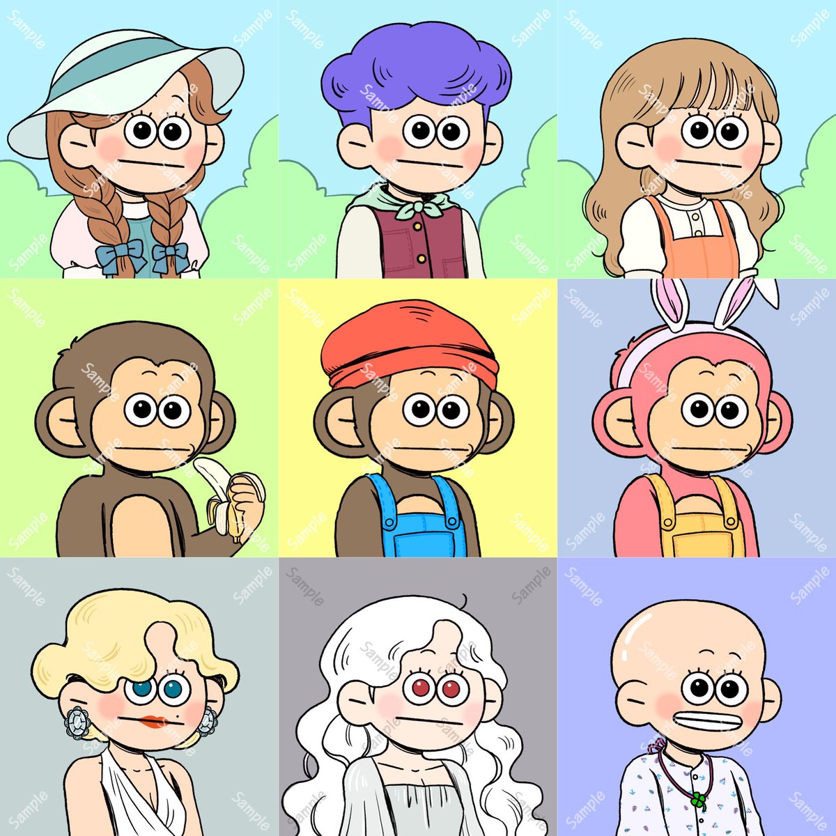winsomealmond's tweet photo. new works are listed! 3 Gardeners, 3 monkeys, and 3 beauty☺️ they have been released and waiting for new owners🤍

#KNFT #nft #nftcreator #NFTartist #opensea 

https://t.co/5nUQir9U4F https://t.co/TDCSgoj7oo