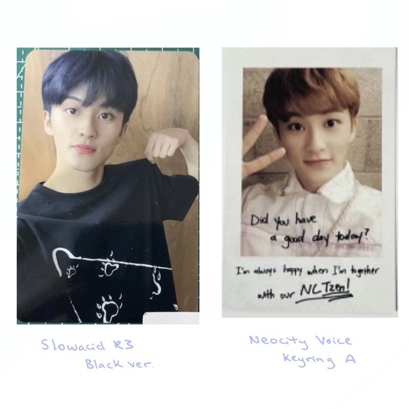 lunaipity's tweet photo. WTT / WTS

Have: SHINee Minho &amp; NCT Sungchan smcu winter album smtown ver pcs

Want: 
- Mark equivalent
- wl in 2nd pic 
- or qyop (usd)

❗️can/usa/eu/uk trades, selling ww
❗️pypal f&amp;f only https://t.co/DDeRXo2BNB
