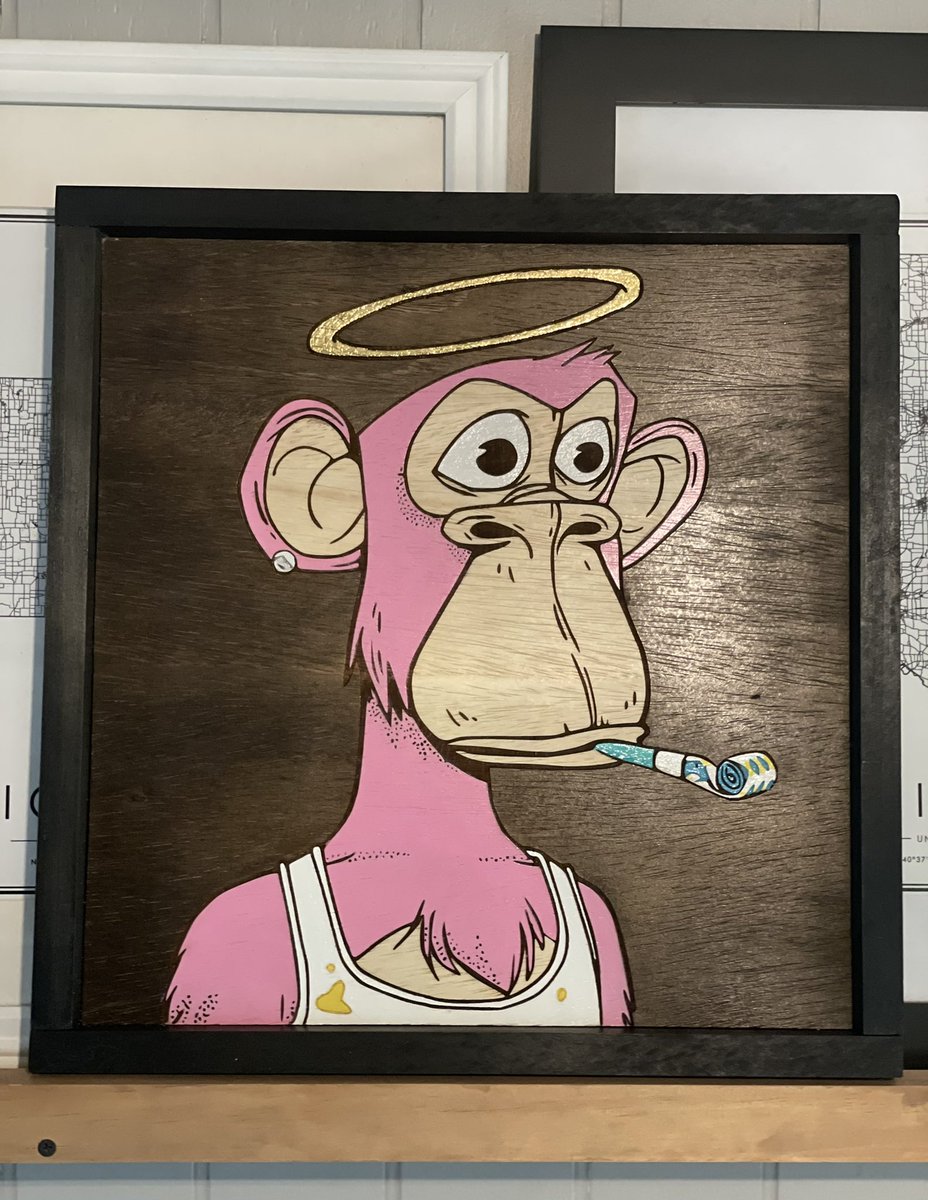 Been waiting for this beauty with great anticipation. Thank you so much <a href="/BoardApes/">80-HD</a> for the stunning piece of my forever <a href="/BoredApeYC/">Bored Ape Yacht Club 🍌</a> ❤️