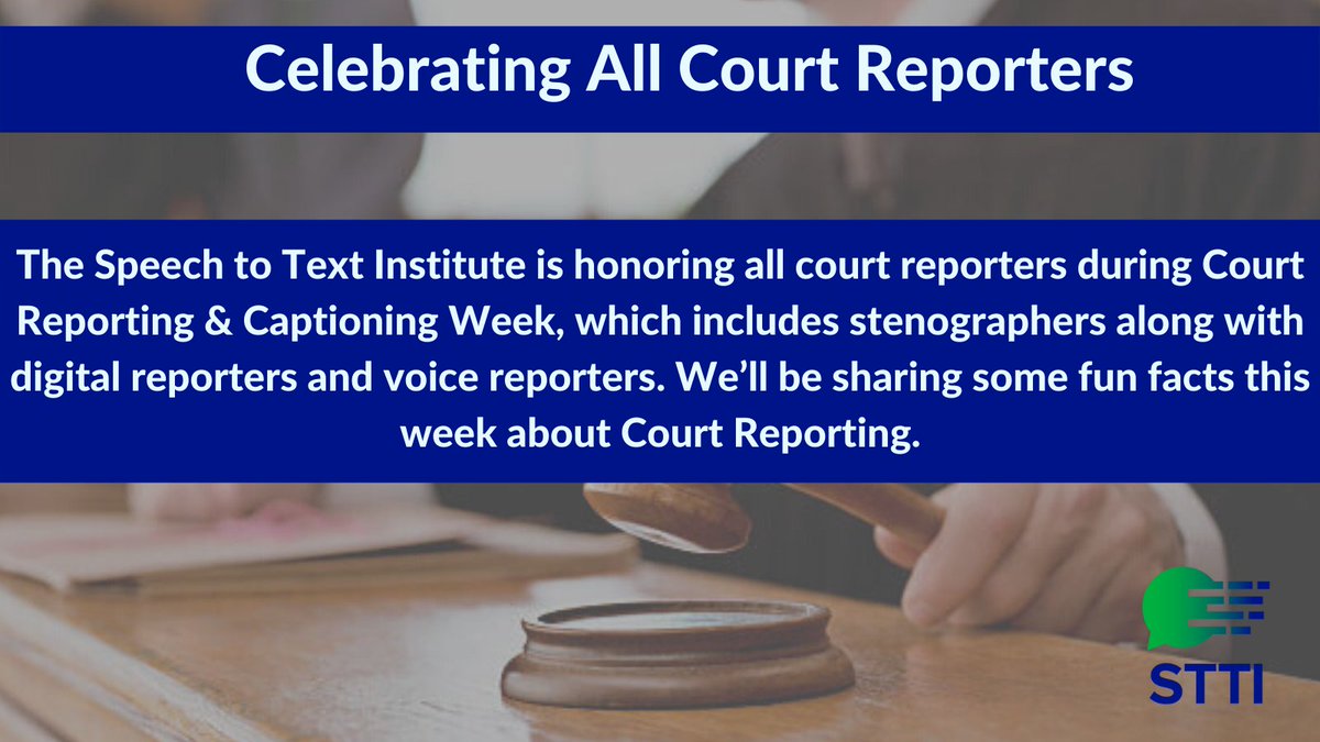 Happy National Court Reporting and Captioning Week! How are you celebrating this week? #digitalcourtreporting #courtreporting #nationalcourtreportingandcaptioningweek