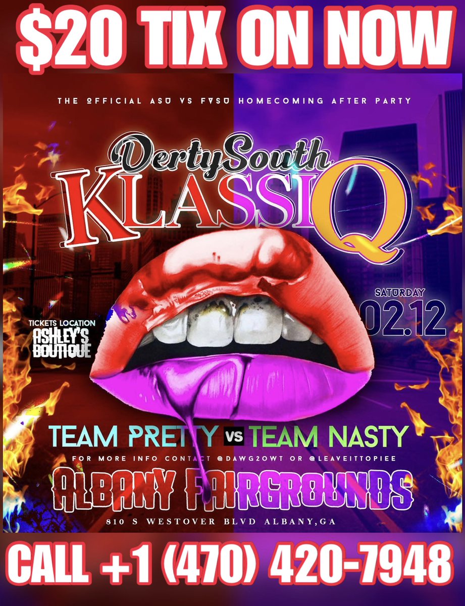 asurams23's tweet photo. (#DertySouthKlassiQ )

#PrettyNasty🔥

Saturday 2.12.22

The Official #ASUVSFVSU Basketball Homecoming Afterparty 🏀

https://t.co/24j7Zz6a4g

#PrettyNasty #DertySouthClassic  #ASUTwitter https://t.co/sy3a994iSH
