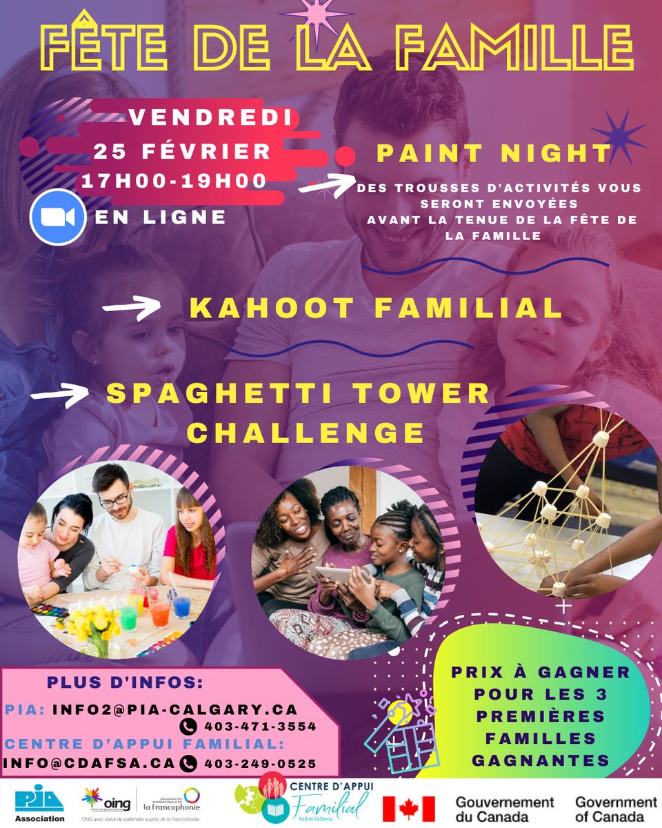 PIAcalgary's tweet image. Réservez la date du 25 février 2022 de 17h à 19h et cliquez sur ce lien pour célébrer la fête de la famille avec PIA.
tinyurl.com/mwb3a9p7
(っ◔◡◔)っ ♥ Places limitées, inscrivez-vous vite! ♥

#fêtedelafamille #yycevent #calgaryevent