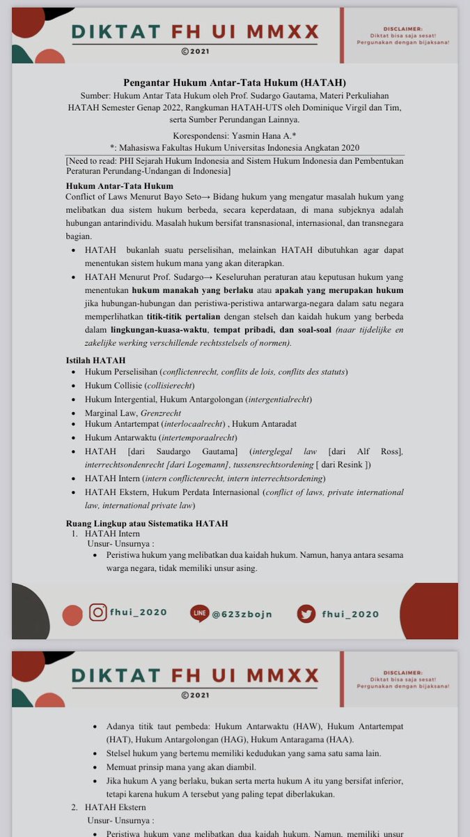 areabelajarr's tweet photo. Catatan Pengantar Hukum Antar-Tata Hukum

Baru minggu pertama, tapi semoga bisa konsisten sharing catetan kuliah lagi. So yea, mungkin di beberapa kampus beda penyebutan jadi “hukum perselisihan”, tapi semoga tetep membantu yaa!❤️

👉https://t.co/dGRKcc3ceh👈 https://t.co/eOLzl7bI7r