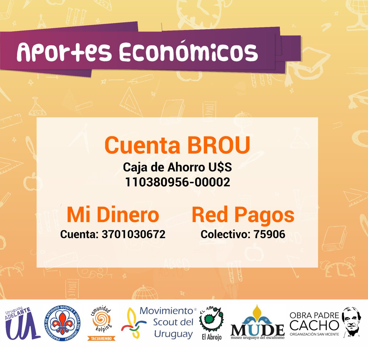 ObraPadreCacho's tweet photo. Sumate a esta campaña donando para comprarle Kits a todos/as aquellos/as que lo necesitan. 
Te dejamos el link directo a la plataforma de donación
https://t.co/krRw3us9EE  
🧡¡Muchas gracias!🧡 https://t.co/7TywDNuxAz