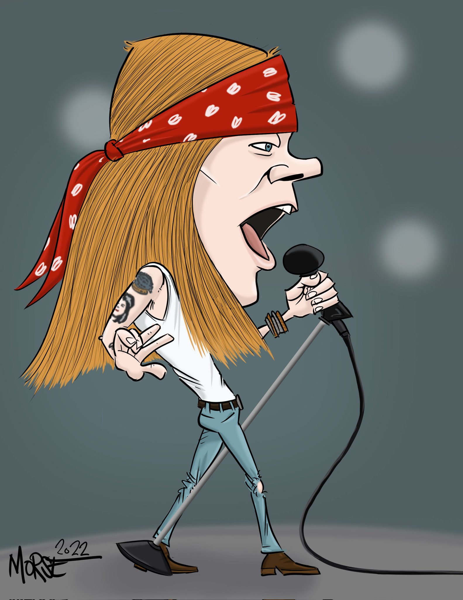 Happy Birthday to Axl Rose!  Hey folks, let me take you down to Caricature City!  Message me!  