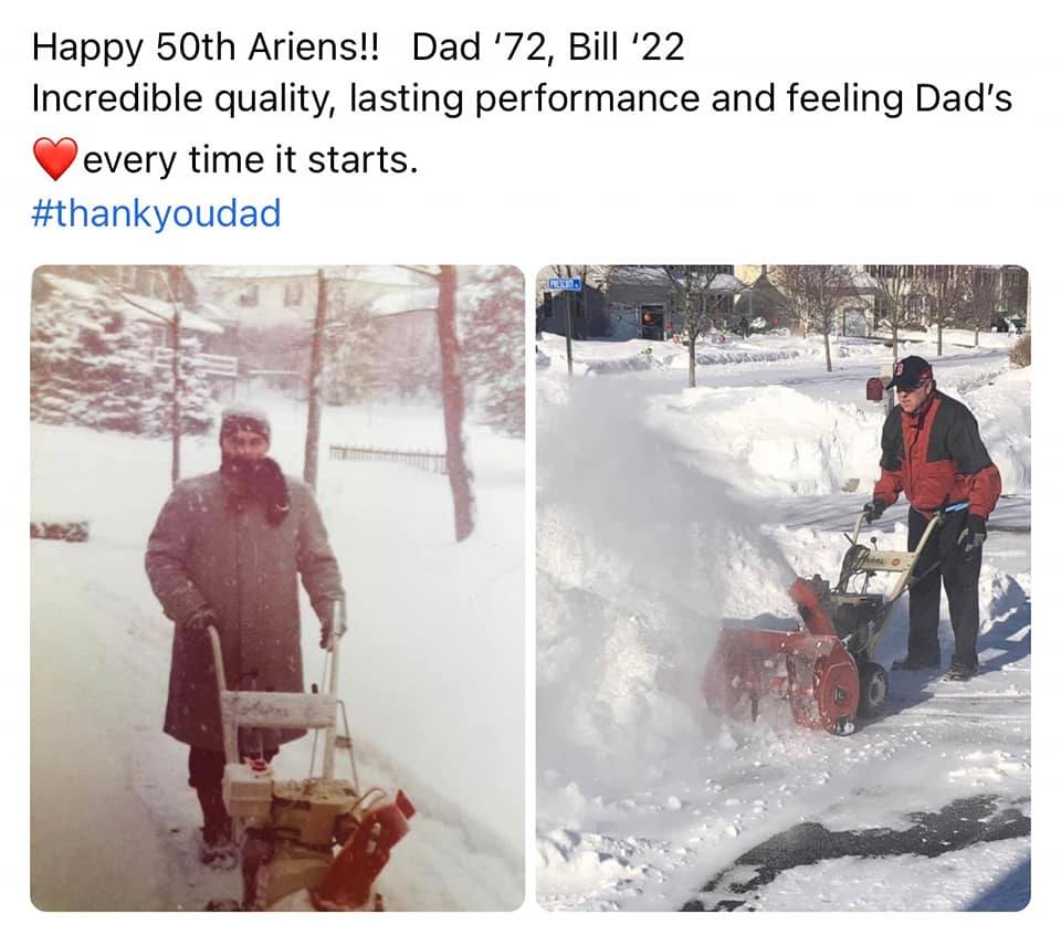 Ariens's tweet photo. There is nothing we love more than seeing our machines be a part of your family for generations.
📸 Marie R. https://t.co/1XbFQMuMCG