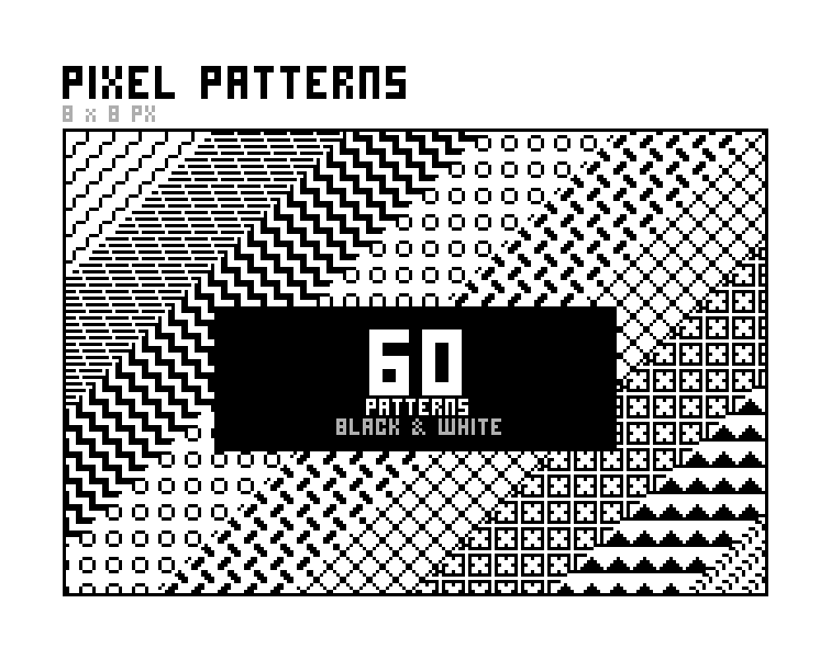 weloveui's tweet photo. PIXEL PATTERNS
8x8 px Black &amp; White

This pack contains 60 patterns
https://t.co/aUwUzk5Tt7

#pixelpatterns #pixelart #patterns #backgrounds https://t.co/rP4oS208zO