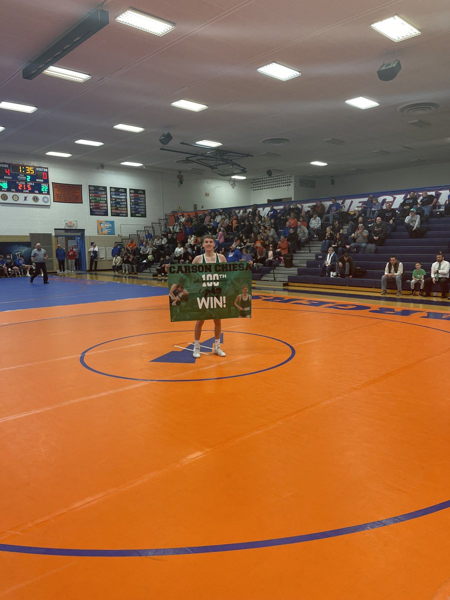 Congrats to senior Carson Chiesa on his 100th victory.