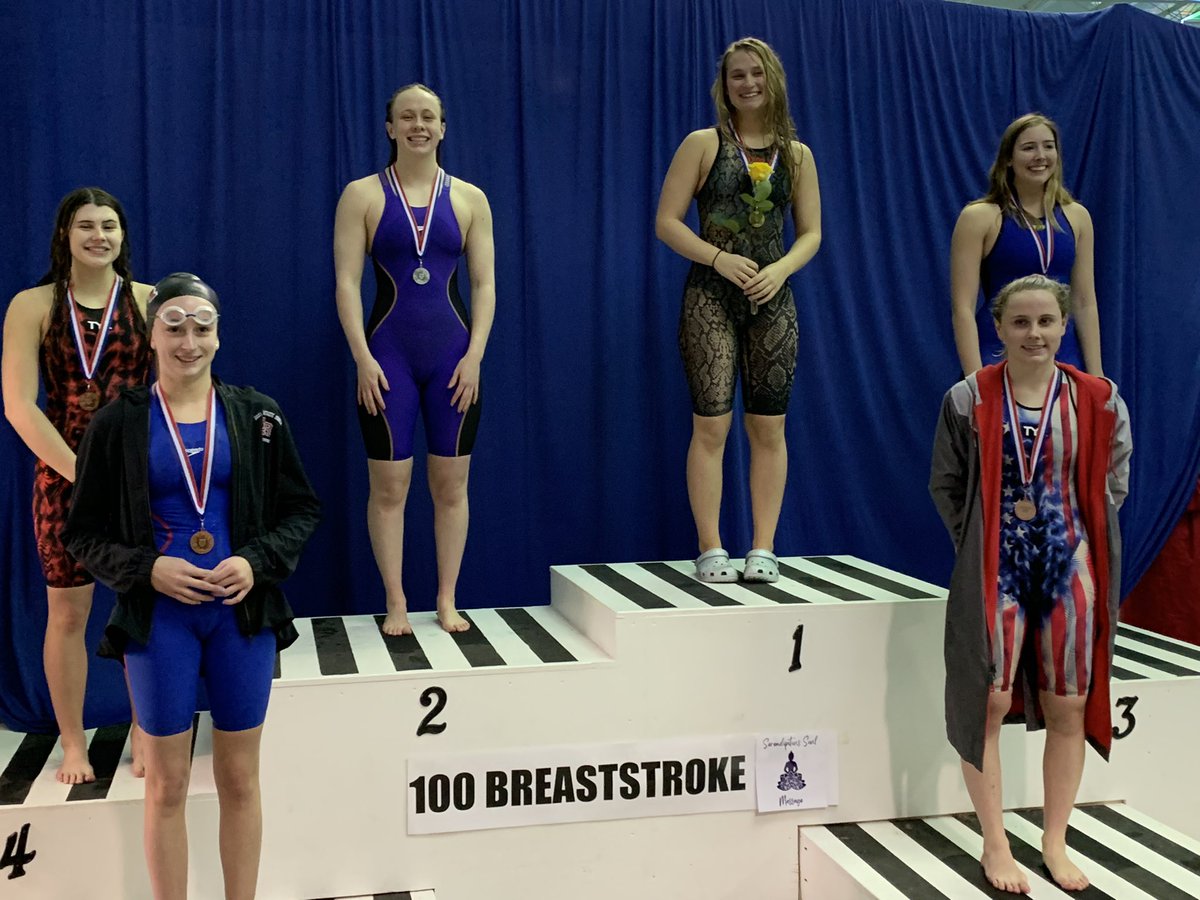 RepublicDive's tweet photo. Top of the podium for Karissa Metzger in the 100 Breast.  SWMO Champion! https://t.co/0EAv2KZsuy