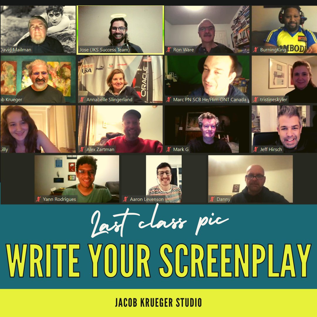 thejkstudio's tweet photo. This one is from our January class of #WriteYourScreenplay with Jacob Krueger and wheeew! Let me tell you, there are some incredible stories in the making. Hoping to see your names on screens everywhere soon! 🤩 🎬 🍿 https://t.co/gJL2qhiV39