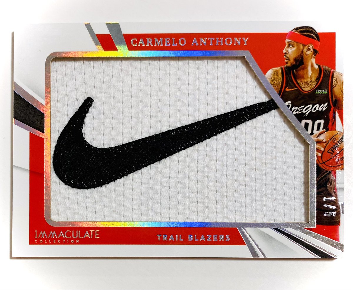 pdxGRAPHIN's tweet photo. Instantly my new favorite Melo in the collection, and my first Swoosh card! #MeloMonday https://t.co/6Mihs3LqPy