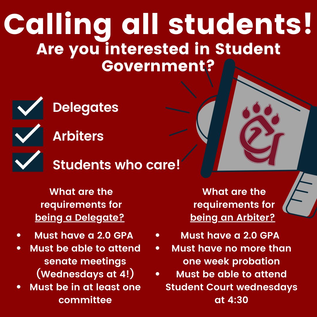 🚨CALLING ALL STUDENTS🚨

We still need 5 delegates to PIE THE PRESIDENT! You can apply online at the link below to become a delegate or an arbiter. Join SGA and MAKE YOUR VOICE HEARD!

concorduniversitysga.weebly.com/sga-applicatio…