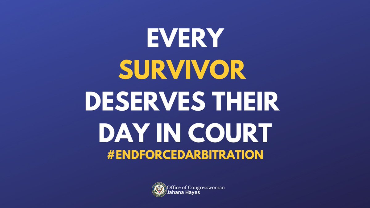 Fine print hidden in a lengthy contract should not stop a sexual abuse survivor from justice. Today, I voted to #EndForcedArbitration to make sure the voices of survivors are heard.