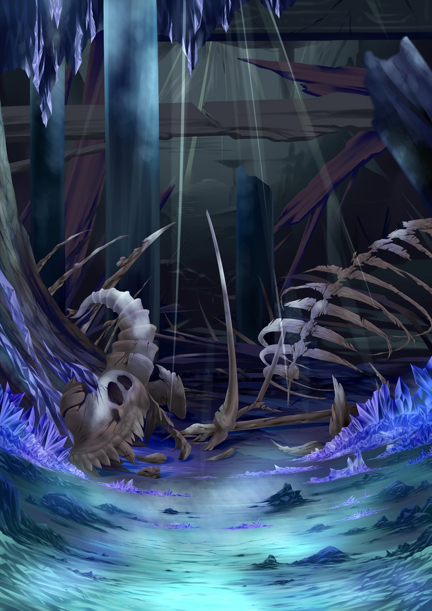 森の奥の洞窟の先

今見ると結構ざっくりした塗りになっている。
奥の方をもう少し塗り込んでも良かった。きっと描いた当時は力尽きたんだな自分(*´ω｀*)

#イラスト #厚塗り #背景イラスト #drawing