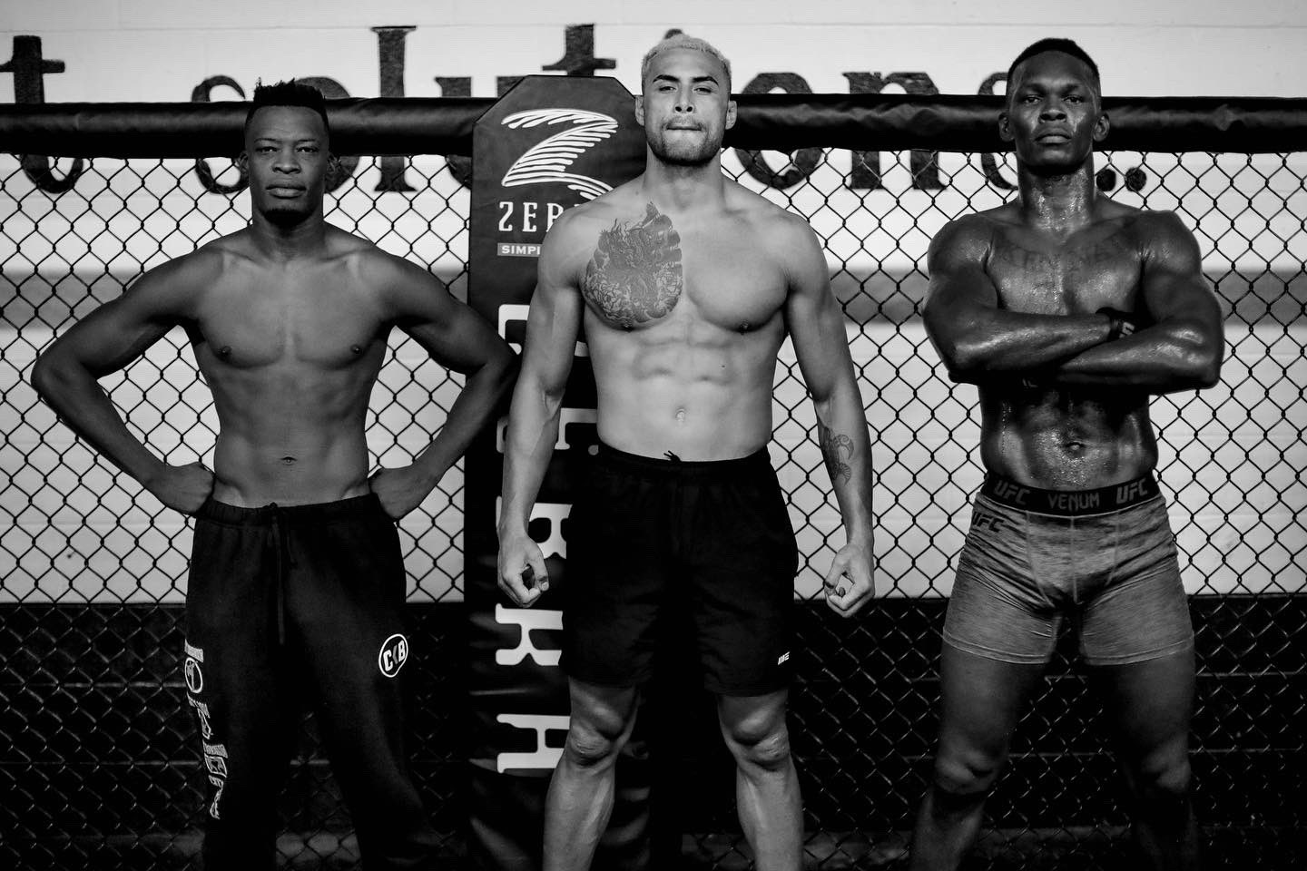 Israel Adesanya UFC Reebok Authentic Men's White Blk Fight Night Walkout  Jersey