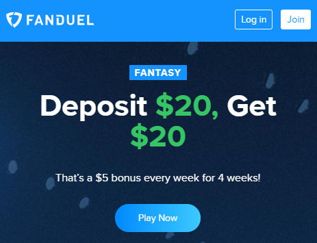 DraftBets's tweet image. Sign up for FanDuel with our partner link and they will give you $20 Bonus on your first $20 deposit! #FantasyFootball #DFS #fantasy wlfanduel.adsrv.eacdn.com/C.ashx?btag=a_…
