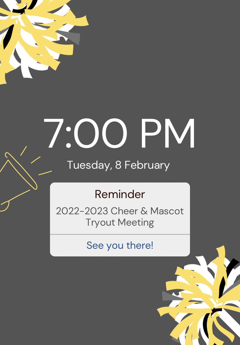 Friendly reminder that our 2022-2023 KO Cheer &amp; Mascot Tryout Meeting is TOMORROW at 7PM in the Freshman Wing MPR (multipurpose room). Mandatory for parent/guardian to attend, candidates are welcome 🤩 We’ll see you all tomorrow!