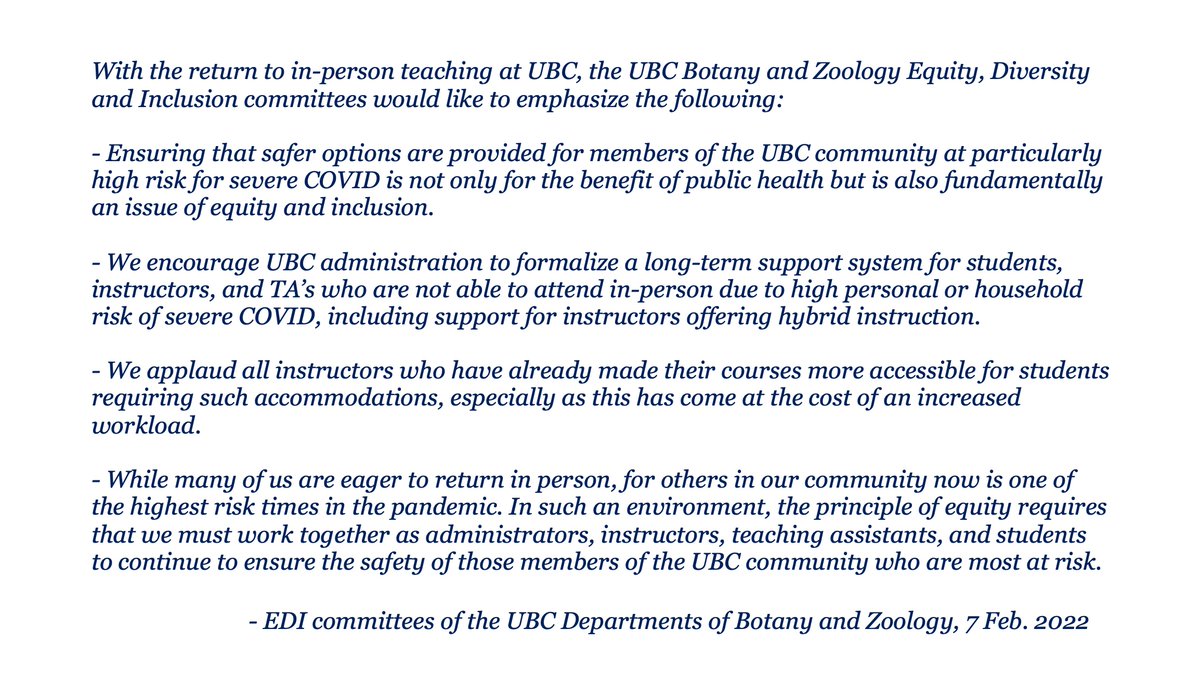 ZEDI (@zedi_at_ubc) on Twitter photo Joint statement from the Equity, Diversity, and Inclusion Committees of the <a href="/UBC/">University of British Columbia</a> Departments of Botany and Zoology: Joint statement from the Equity, Diversity, and Inclusion Committees of the <a href="/UBC/">University of British Columbia</a> Departments of Botany and Zoology: