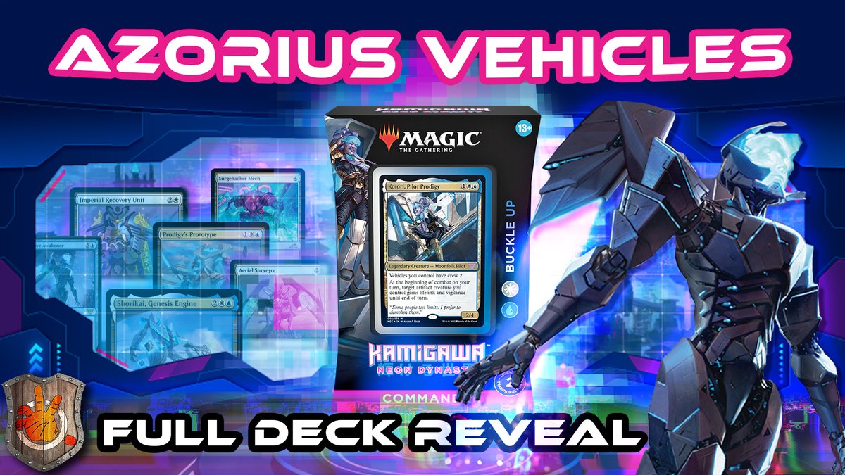 commandcast's tweet photo. START YOUR ENGINES!

It's time to reveal the full list for the “Buckle Up” AZORIUS VEHICLES #MTGNeon Commander precon. With 15 cool new cards, 3 of which are legendary creatures, does this deck have the gas to take you across finish line?

Let's find out:
https://t.co/S3Bkggu8s1 https://t.co/SvTbLtJfzB