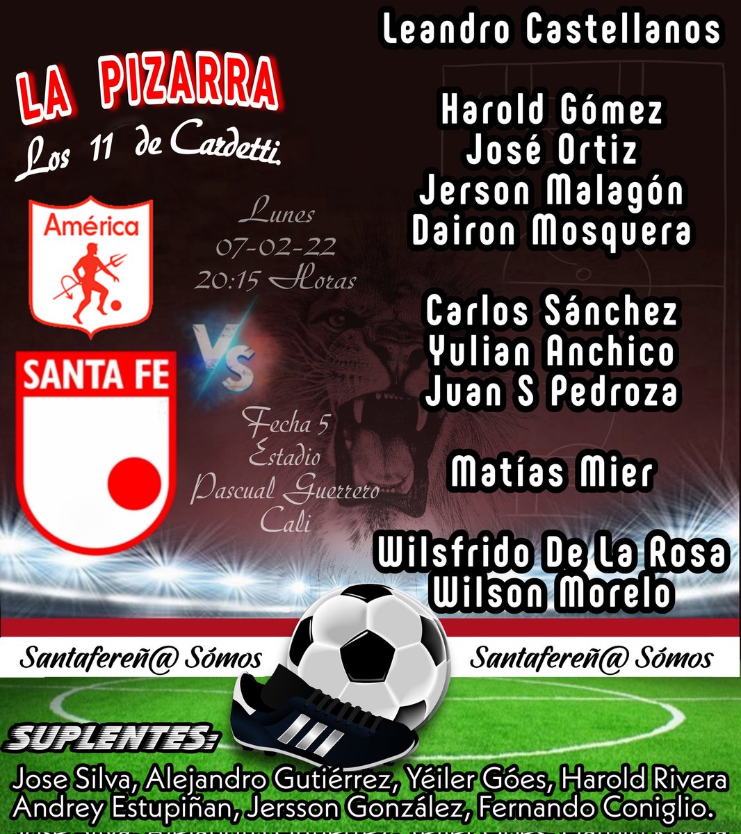 Santasomos's tweet photo. Nómina confirmada para enfrentar a los diablos rojos https://t.co/g87PtnsfKv