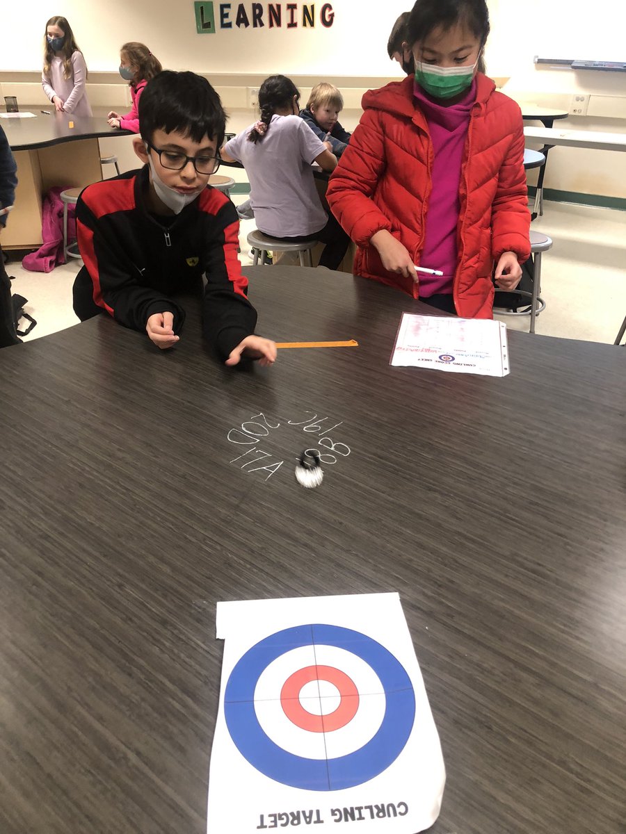 SherryMich's tweet photo. These #MasonElementary third and fourth graders learn about the Winter Olympics by creating and playing mini curling games! #KindnessStartsWithME https://t.co/9AmNEhkvQb