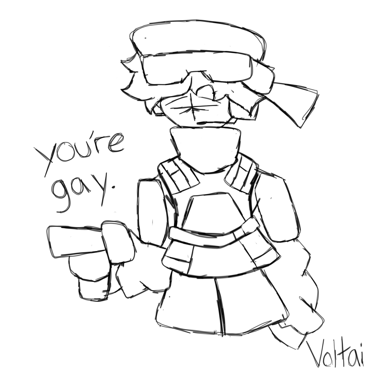 voltaifloofpaws's tweet photo. i wonder why he said that. 
dw i draw human too but rarely :) https://t.co/WLyg8HQfNJ