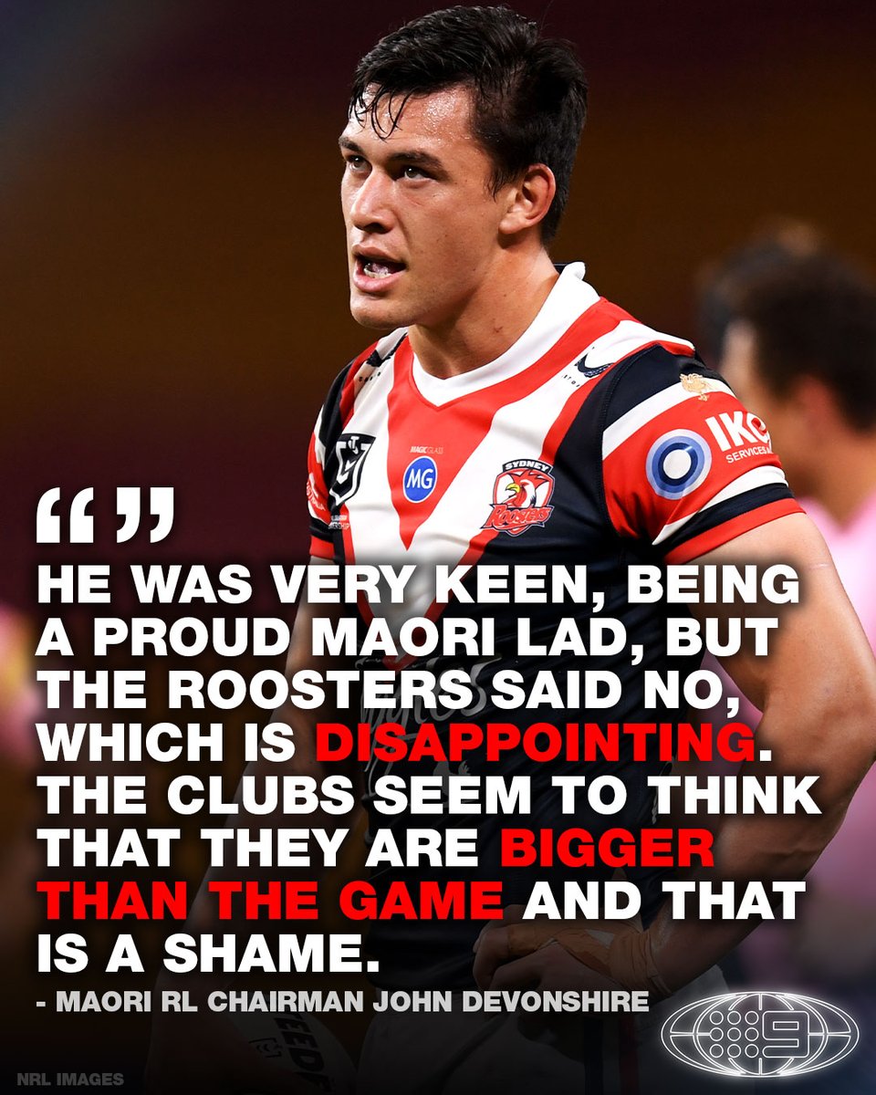 NRLonNine's tweet photo. The chairman of the Maori Rugby League Board goes BANG! 💥

#9WWOS #NRL https://t.co/RpX2nyPYf1
