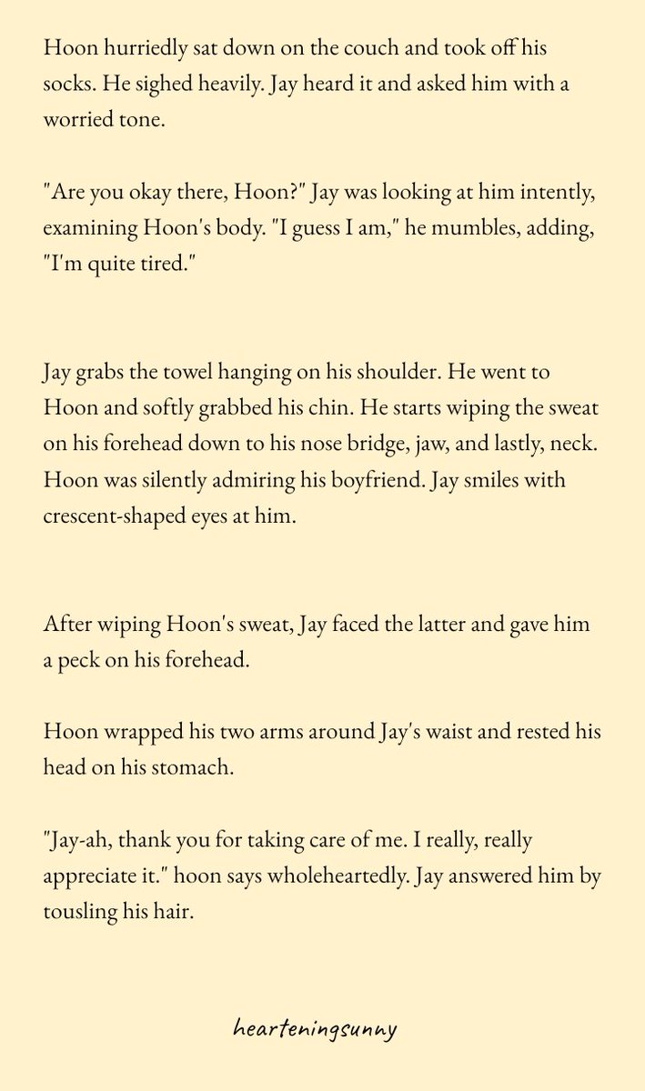 heartylemon's tweet photo. — a caring boyfriend,
a #jayhoon drabble. https://t.co/mdNCl0xoMI