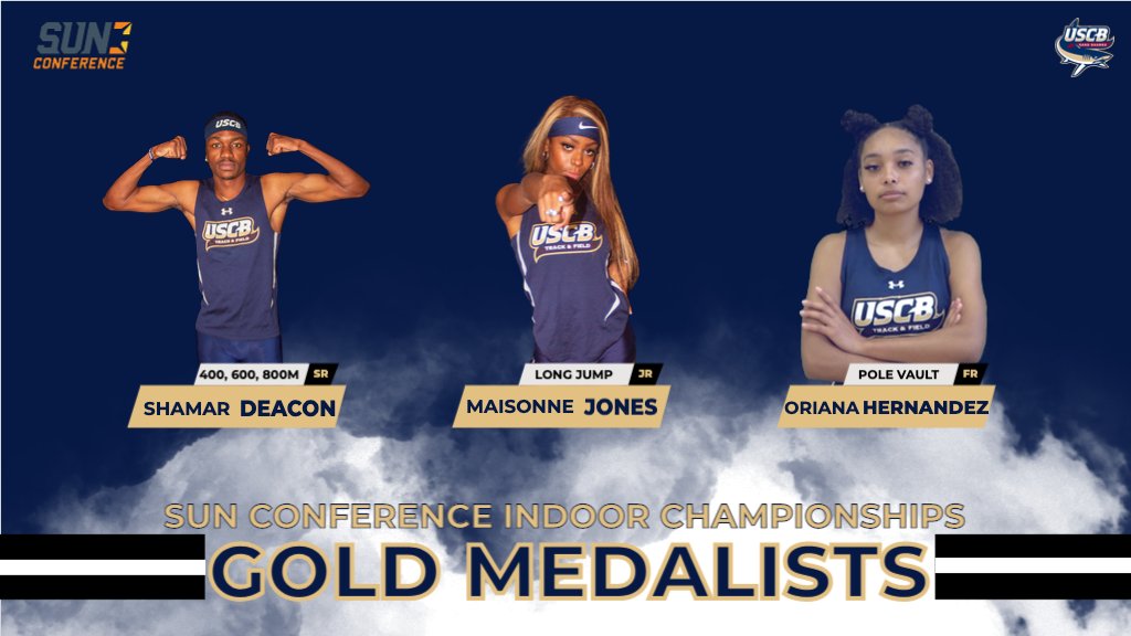 USCBXCTF's tweet photo. USCB is bringing back FIVE GOLD MEDALS and 12 medals in total!

Way to represent, Sand Sharks! #RisingTide #FinsUp https://t.co/FAMccG8qzS