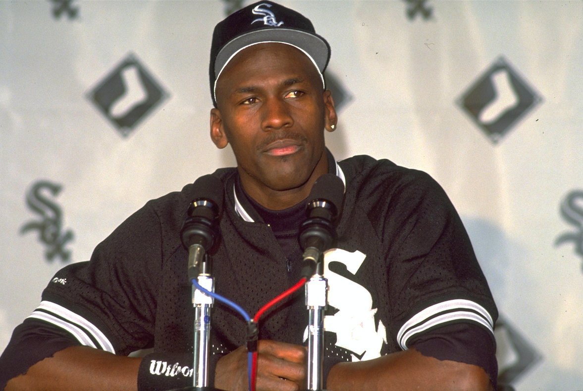 MLBONFOX's tweet photo. On this day in 1994, Michael Jordan signed a minor league deal with the #WhiteSox https://t.co/gAot3asFSP