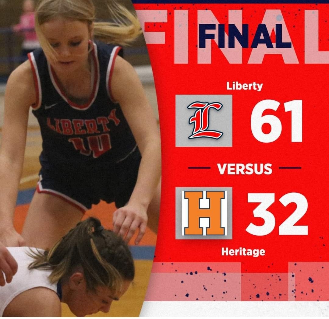 MinutemenPride's tweet photo. Varsity Girls Basketball Final: Liberty 61 Heritage 32.
#LibertyPride https://t.co/gQKILXHPiL