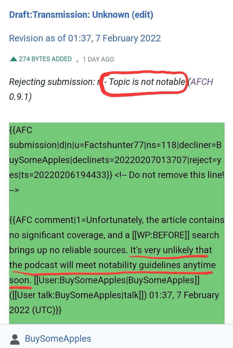 TransmissionUNK's tweet photo. Dang @Wikipedia , you could've just said no.  😢. #twisttheknife 

#spotifypodcasts #podcast #PodcastAndChill #wikipedia #AudioDrama #fiction #PodcastRecommendations https://t.co/Eg32T1IVj2