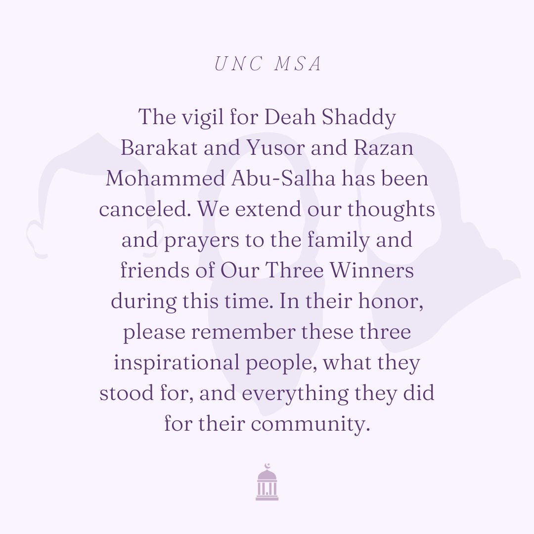 We will no longer be hosting a vigil on the 9th.