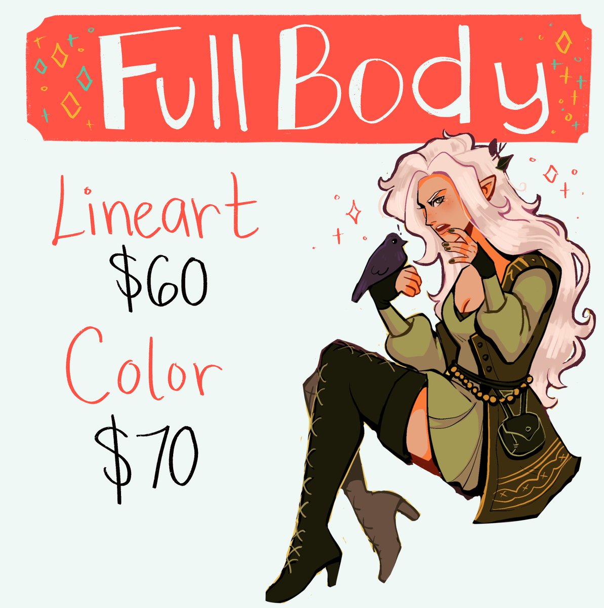 BonSquiggle's tweet photo. I updated my commission sheet. Let me draw your dnd character! Any retweets appreciated🌙✨🌿

DM if interested! ✨

#dungeonsanddragons #dndart #dnd5e https://t.co/gzHCRQFljY