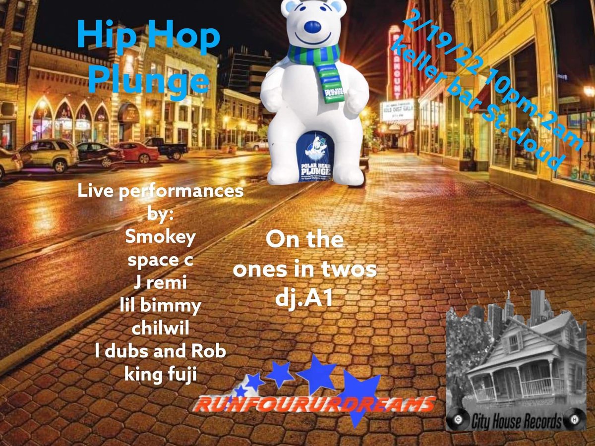 OccupyMN's tweet image. The 5th Annual "Hip Hop Plunge" in support of @SOMinnesota is coming to #SaintCloud on 19/Feb/22 @redcarpetnc! 

Doors open @ 9pm. Music starts @ 10pm.

In lieu of a ticket/cover charge donations for @SOMinnesota will be accepted! 

#StCloud #MN #SpecialOlympics #PolarPlunge