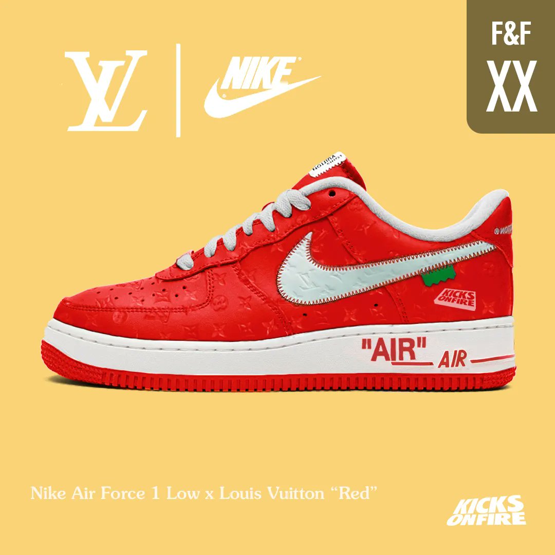 KicksOnFire on X: Nike Air Force 1 Low x Louis Vuitton “Red” sold for  50.000 $ 🤑 😱 Join our discord in bio  / X