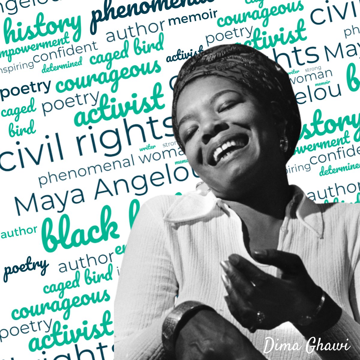 dghawi's tweet photo. Today we're celebrating the life and achievements of Maya Angelou-- a powerful black author, poet, & civil rights activist.
Have you read her work? Share your favorite title below ✏️
.
.
#DimaGhawi #blackhistorymonth #MayaAngelou #BHM2022 #blackauthor #blackhistory https://t.co/3h99U13GDs
