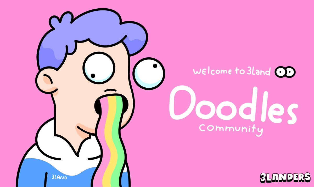 3LandersNFT's tweet photo. We're huge fans and supporters of strong and organic communities, so we've made space to welcome the @doodles community into 3Land!! Welcome! #WeAreTheDreamers https://t.co/VlIlvEdX1j