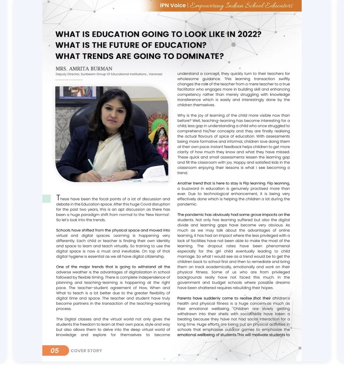 burman_amrita's tweet photo. Key Trends in Education in 2022… article in IPN voice https://t.co/vERitdcOcP