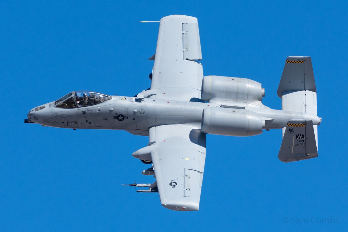 pressxtolive's tweet photo. Red Flag 22-1 continued: A-10s! From 75th FS and one from the Nellis based 66th Weapons Squadron. 80-0241 is wearing a special scheme celebrating the Flying Tiger heritage, the 75th absorbing some members of the AVG when it disbanded. #75FS #66WPS #AvGeek #RedFlag #a10 https://t.co/37WqShlbch