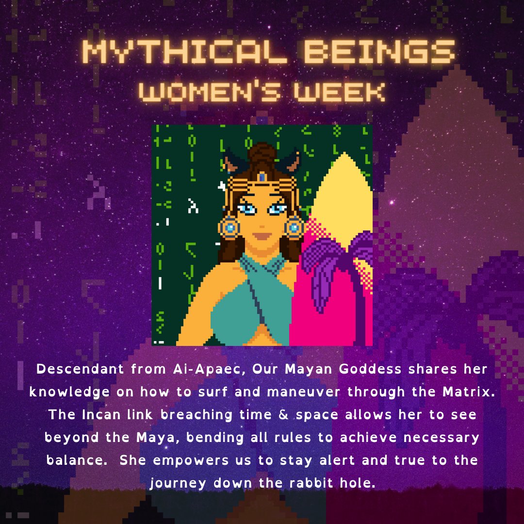 MythicalBeings_'s tweet photo. Mythical Chosen Being of the day! Loving her Matrix background.... #LetsGetMythical #WomeninNFTs #ETH #NFTCommunity
πβ€ππ https://t.co/7aj4Y80HX1