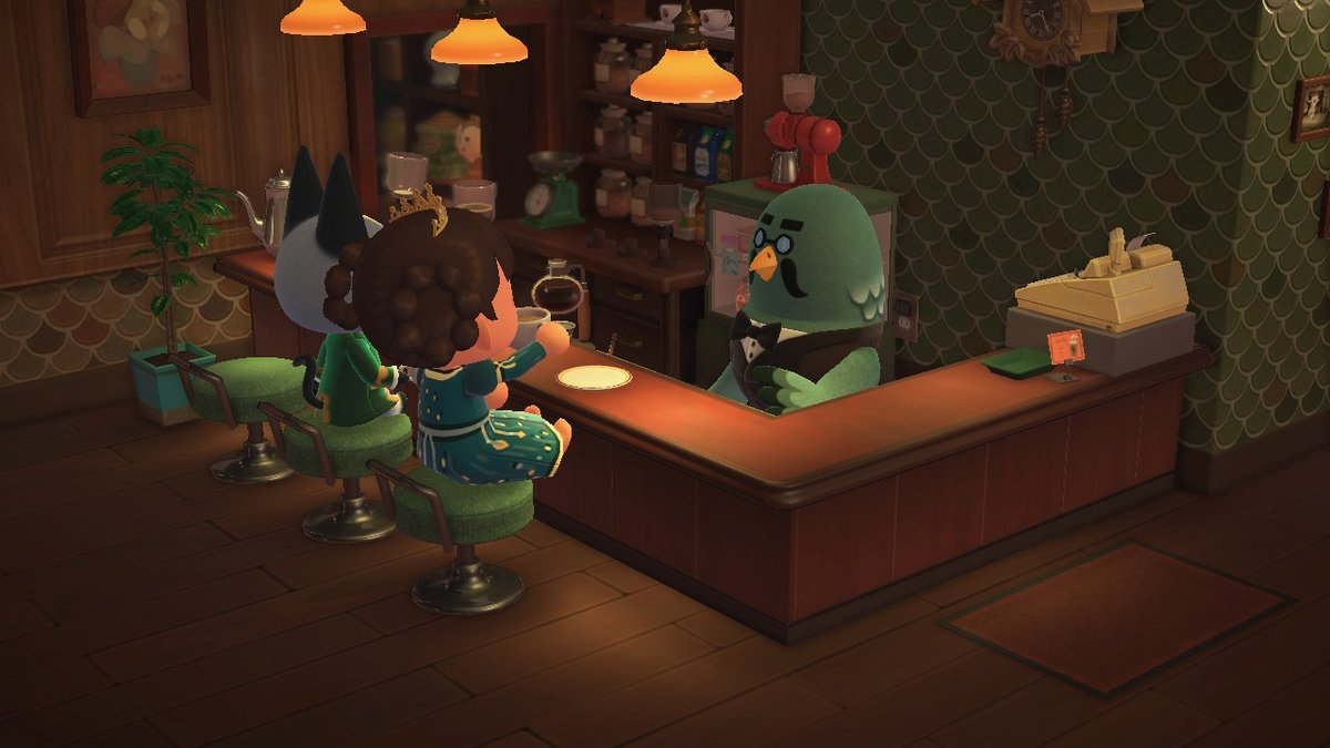StarryStrawtemp's tweet photo. Went to the royal cafe to get some coffee with Lord Raymond! 👑
#ACNH #AnimalCrossingNewHorizons #AnimalCrossing #RaymondACNH #Brewster #Nintendo #NintendoSwitch https://t.co/yXOTFr1kYH